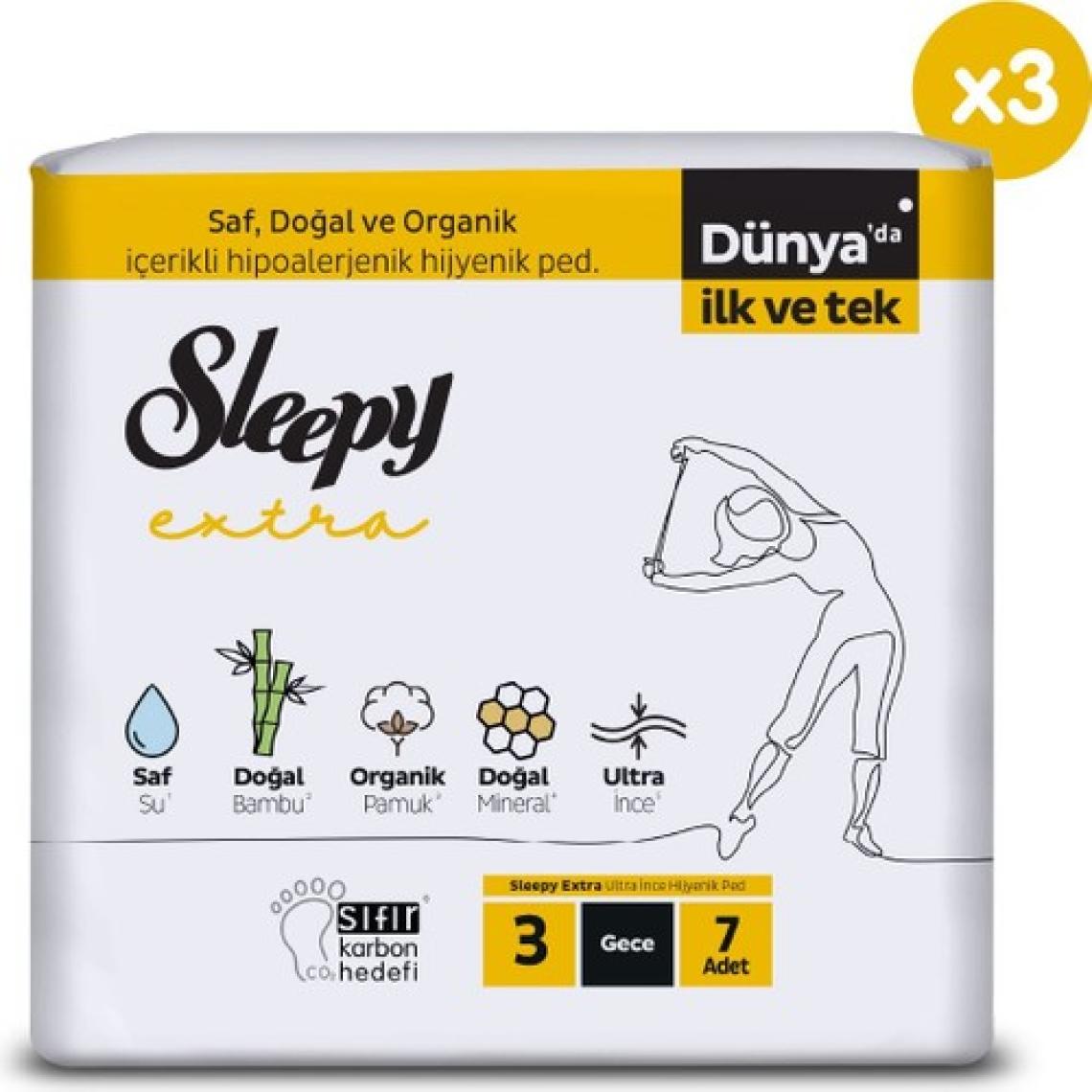 Sleepy Extra Ultra Ince Hijyenik Ped Gece 21 Adet Ped