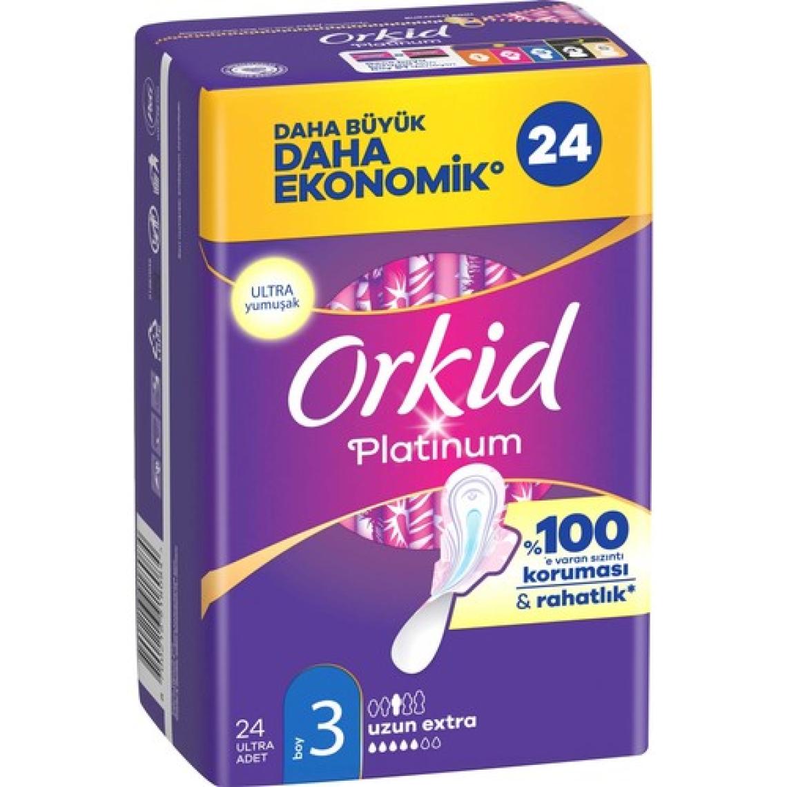 Orkid Platinum Gece Hijyenik Ped 24 Adet Dörtlü Paket