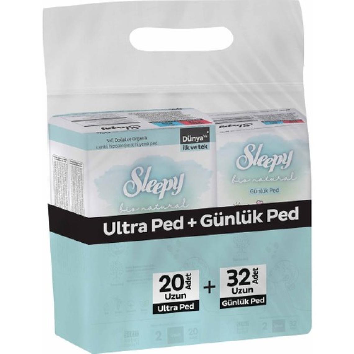 Sleepy Ekonomik Ikili Paket (Bio Natural Premium Plus Hijyenik Ped Uzun 20'li + Günlük Ped Uzun 32'li)