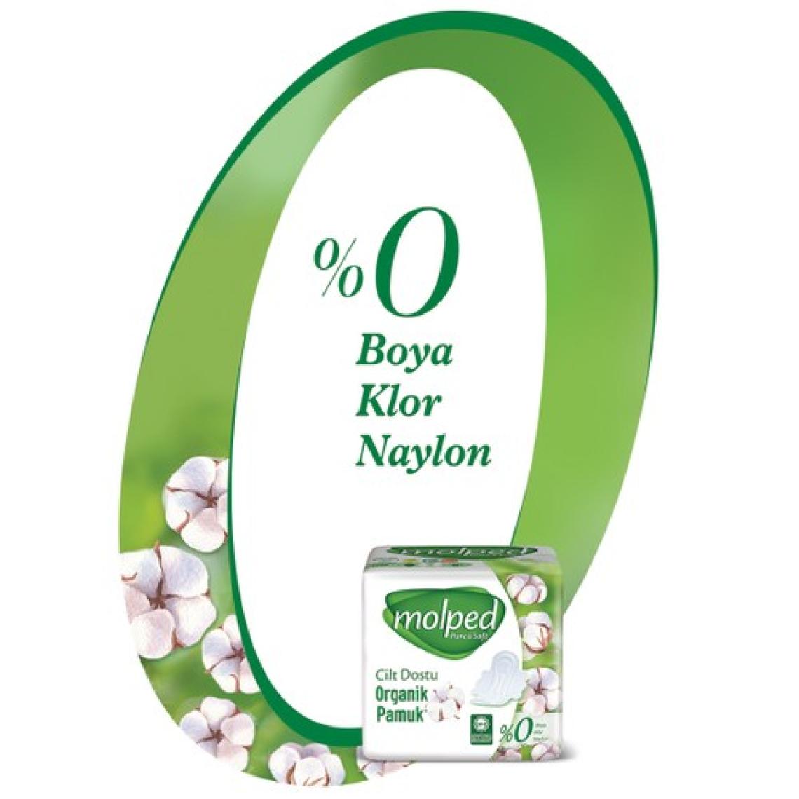 Molped Pure&Soft 36 Adet Organik Pamuklu Hijyenik Ped - Cilt Dostu, Mega Uzun, Boyasız ve Klor İçermeyen Özellikleriyle