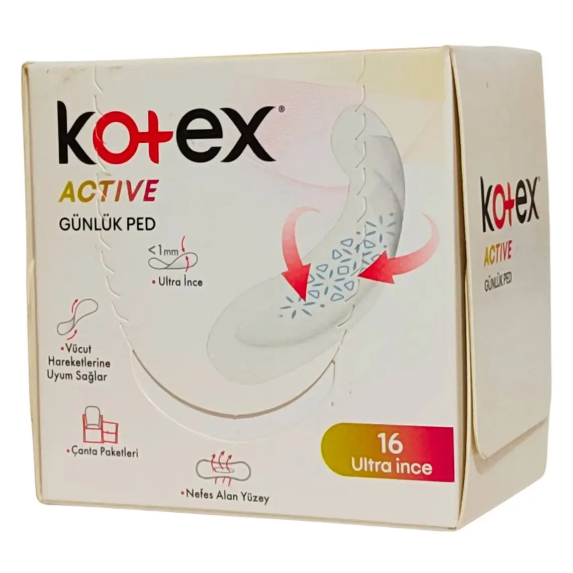 Kotex Günlük Ped Active 16'lı