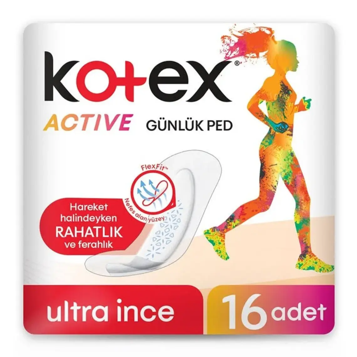 Kotex Günlük Ped Active 16'lı