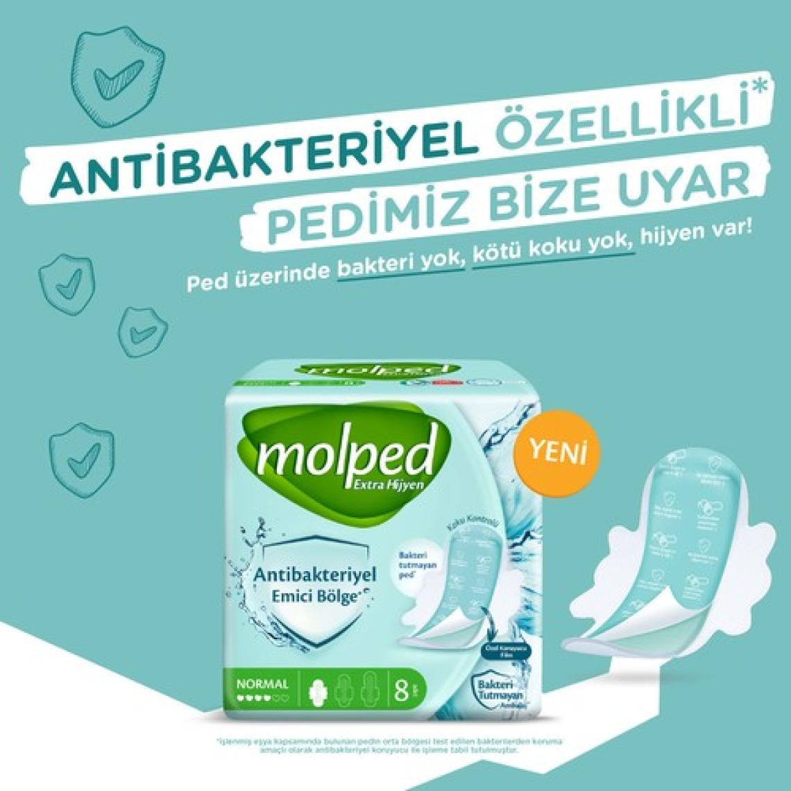 Molped Extra Hijyen Hijyenik Ped Gece 18 Adet
