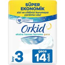 Orkid Extra Hassas Koruma Gece Süper Ekonomik Paket 14 Ped