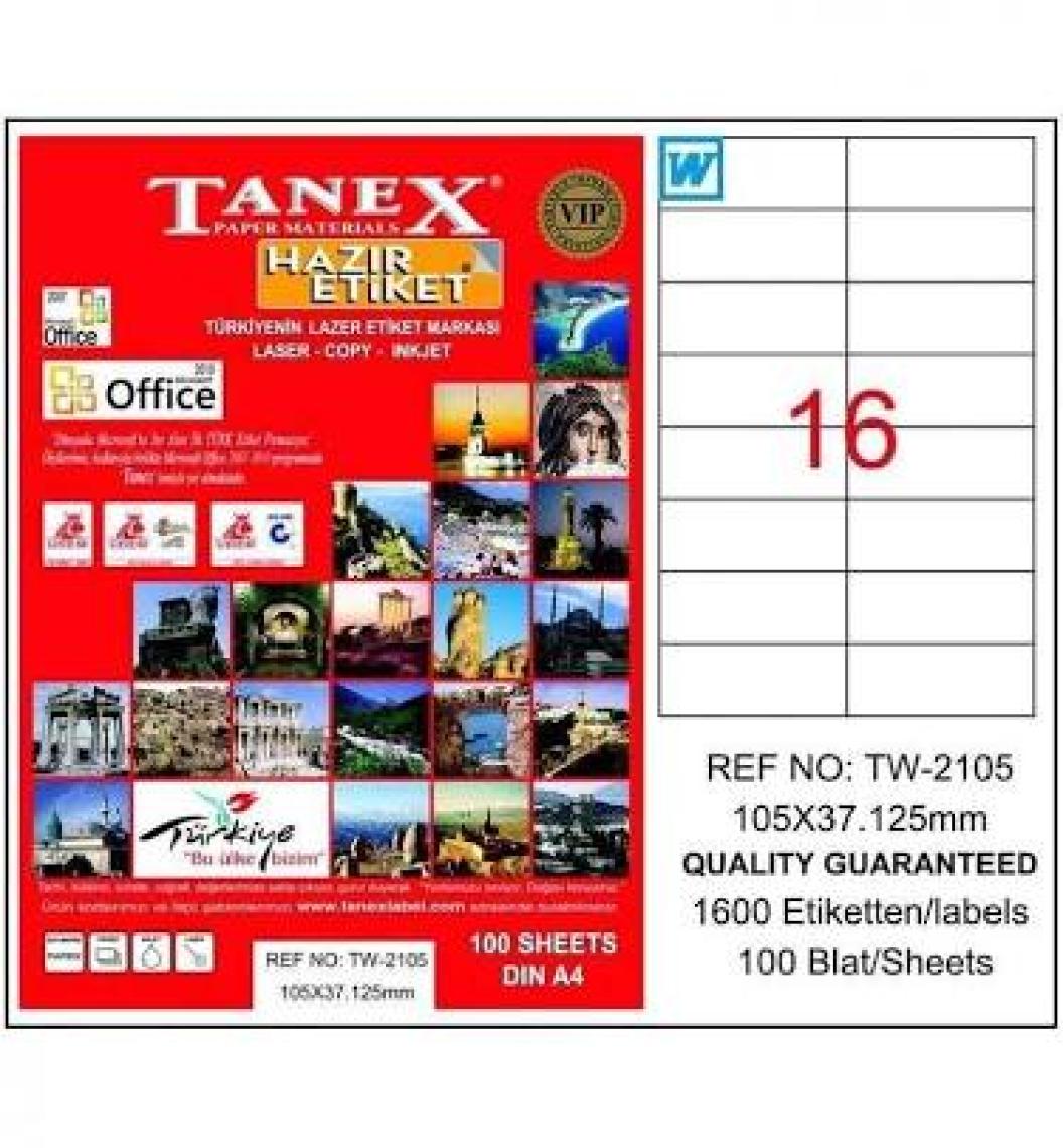Tanex Tw-2105 Etiket 105 X 37 125Mm