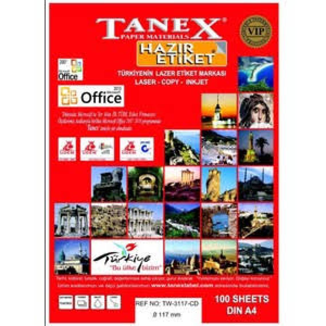 Tanex Tw-2041  Cd Etiketi 100  Sayfa  200 Etiket