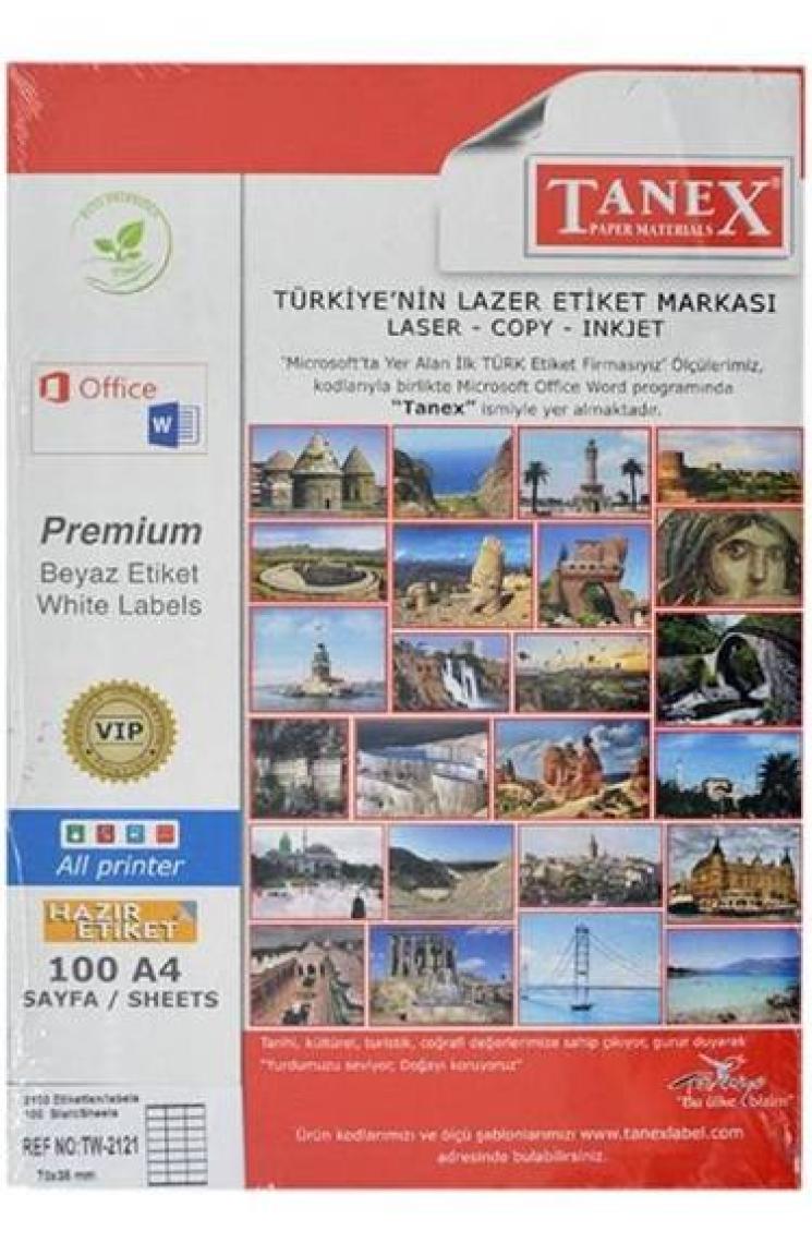 Tanex Tw-2121 Etiket 70 X 38Mm