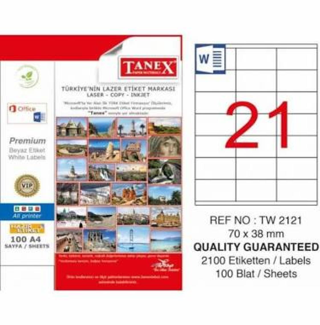 Tanex Tw-2121 Etiket 70 X 38Mm