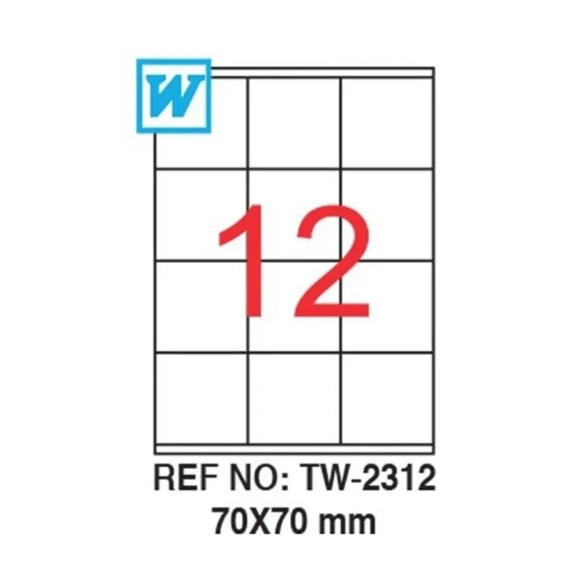 Tanex Tw-2312 Etiket 70 X 70Mm