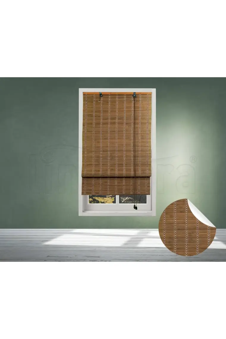 Linadora Katlamalı Ahşap Stor Bambu Kapadokya