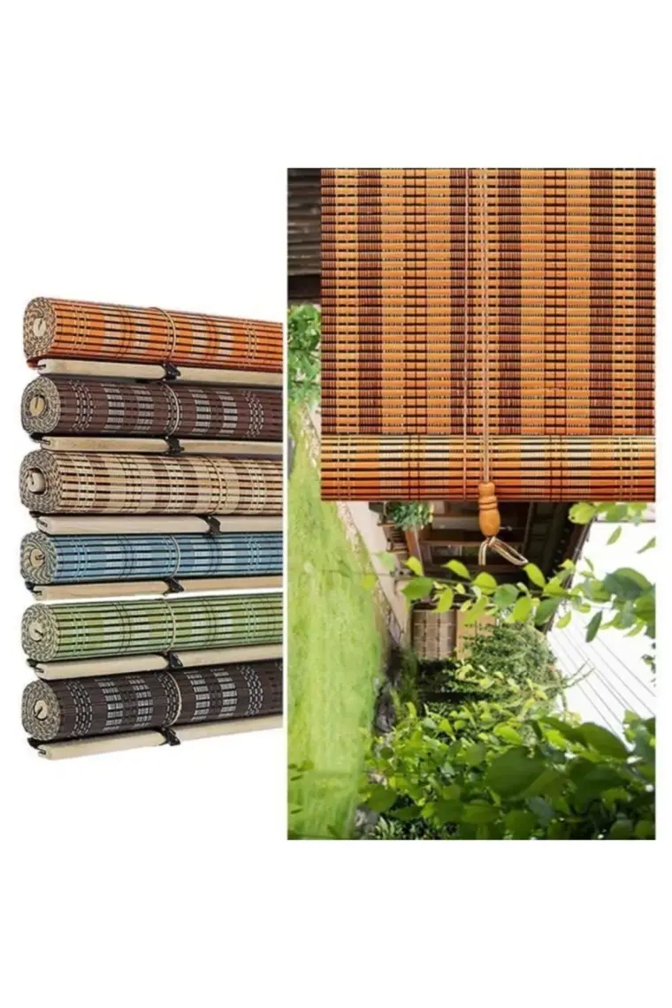 Bahçem Bambu Stor Perde-Yeşil 120 cm X1,80 mt