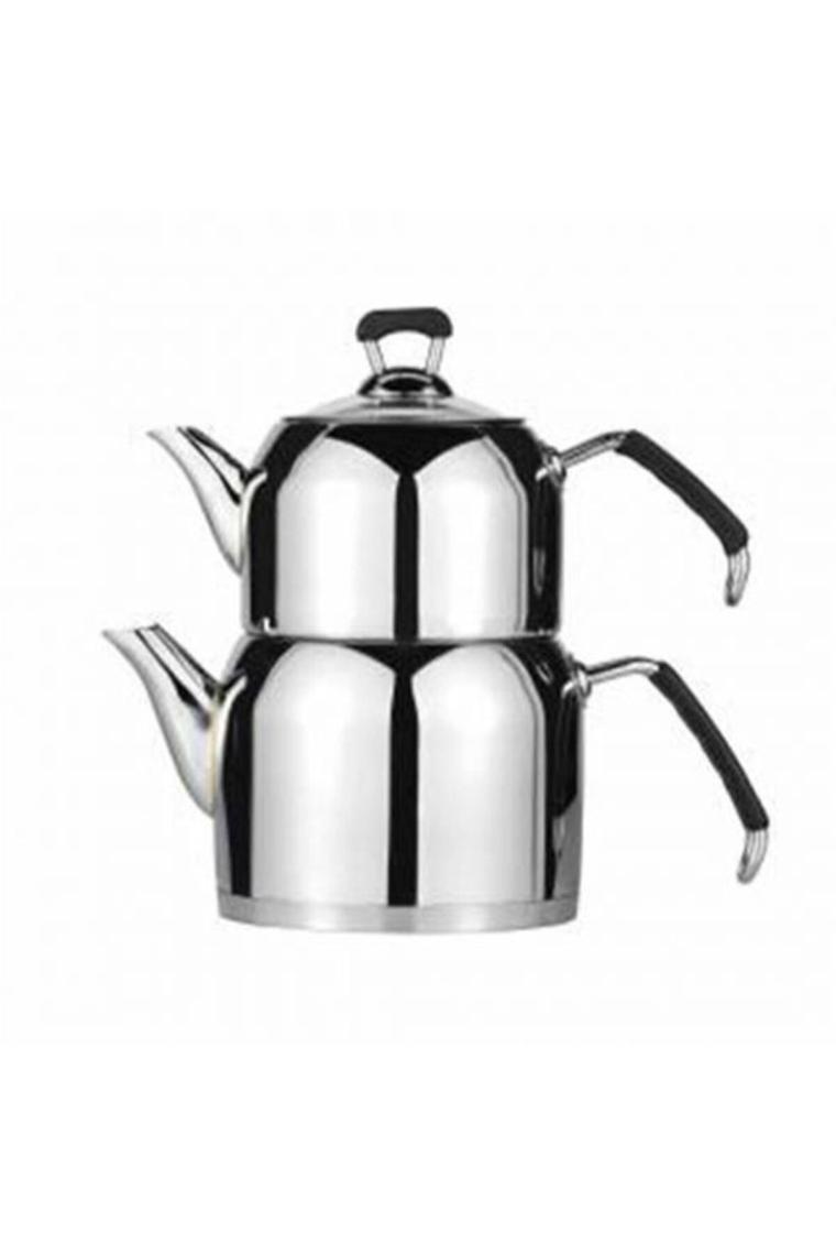 Saphire Sap-4882 Silikon Saplı Orta Boy Çelik Çaydanlık Siyah
