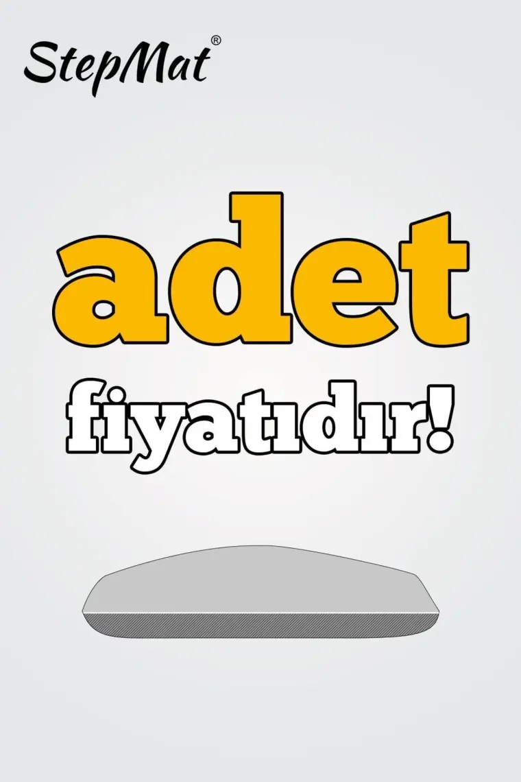 Stepmat Oval Kendinden Yapışkanlı Tufting Merdiven Basamak Paspası - Açık Gri / Adet Olarak Satılır