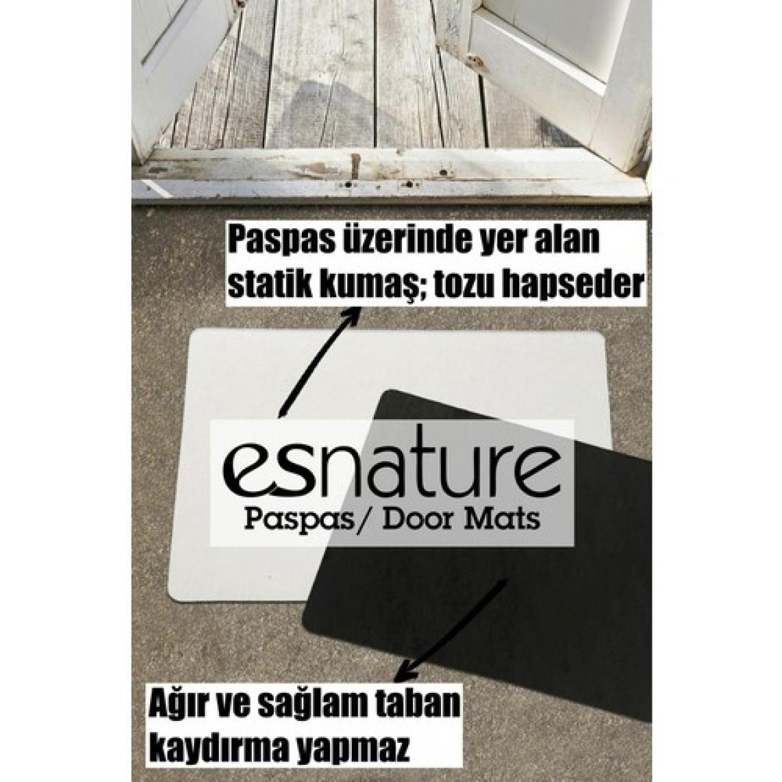 Esnature Yeşil Sarmaşık Yaprak Desenli Hoşgeldiniz Yazılı Kapı Önü Paspası 45X70 cm