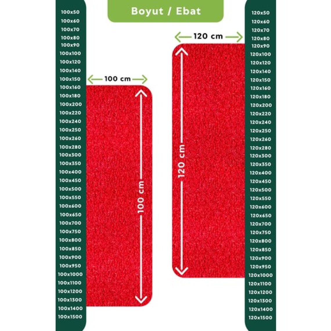 Edükkanım Kaydırmaz Kırmızı Karmaşık Paspas EN:100CM 100 x 140