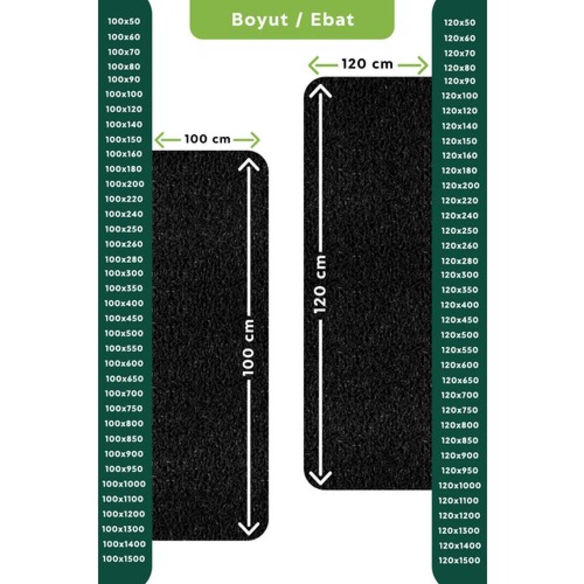 Edükkanım Kaydırmaz Siyah Karmaşık Paspas EN:120CM 120 x 90