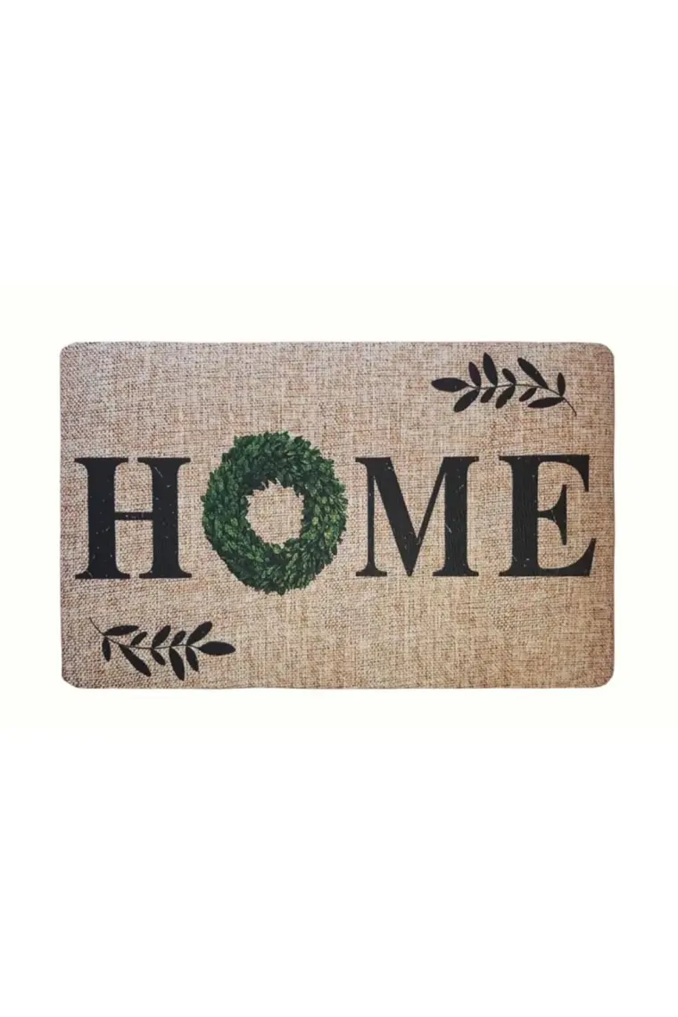 Giz Home Peppina Yaprak Home Desenli Kapı Önü Paspası - 40x60 cm