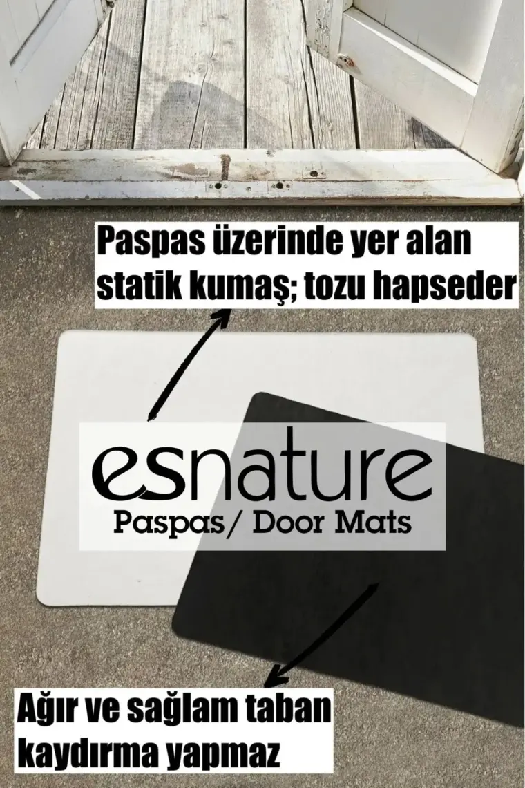 Esnature Evimize Hoşgeldiniz Japon Kiraz Çiçeği Desenli Kapı Önü Paspası 45X70 cm