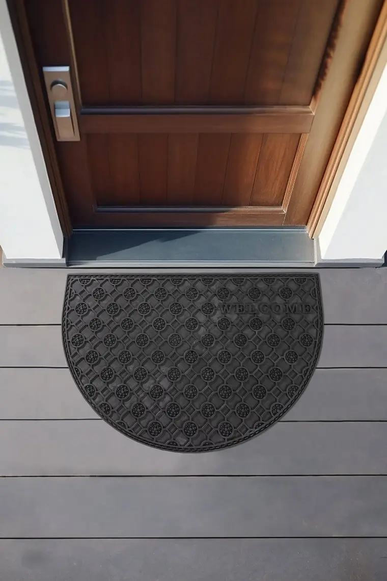 Koza Home Step Yarım Ay Dış Kapı Paspası Siyah Pvc 45X70
