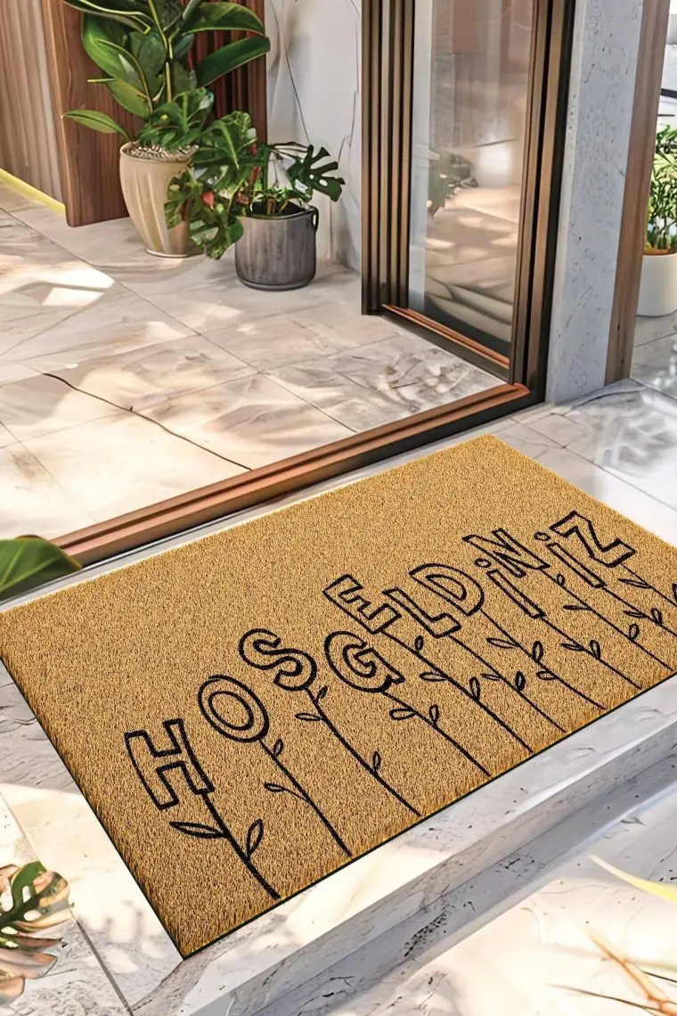 Decovetro Paspas Hoşgeldiniz Desenli Kapı Önü Paspası