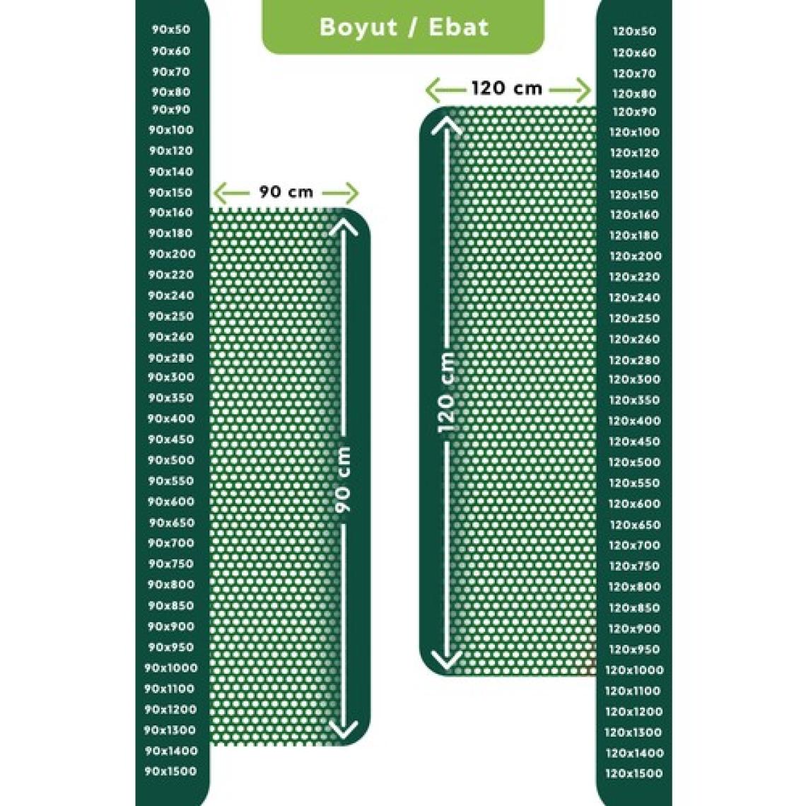 Edükkanım Kaydırmaz Yeşil Bal Petek Paspas EN:90CM 90 x 100