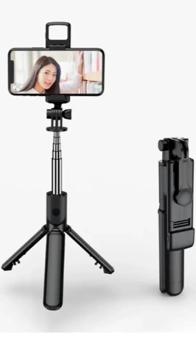 Kendiliğinden LED Işıklı Kumandalı Uzayabilen Selfie Çubuğu,masa Üstü Tripod