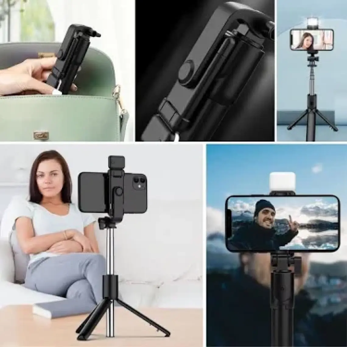 Kendiliğinden LED Işıklı Kumandalı Uzayabilen Selfie Çubuğu,masa Üstü Tripod