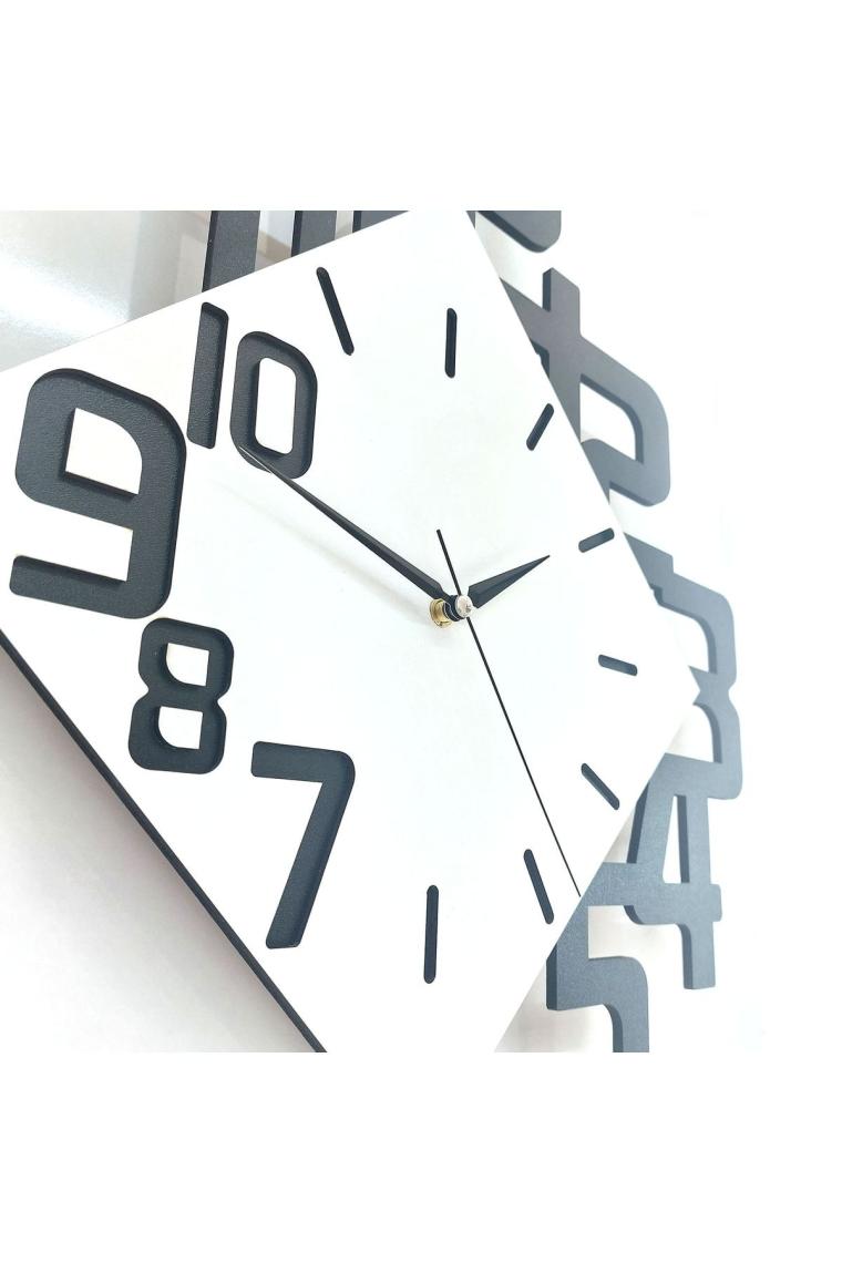 CajuArt Modern Büyük Boy Geometrik Sallanan Sarkaçlı Ev Ofis Duvar Saati