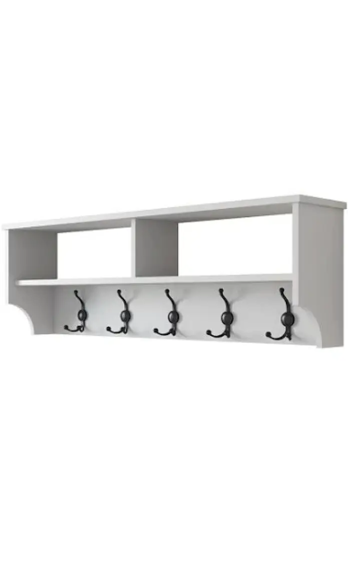 Rani P2 Modern Portmanto Duvar Askısı Beyaz Vestiyer 120 Cm