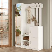 Yurudesign Roger Vestiyer Portmanto Ayakkabılık  Beyaz Dd7-W