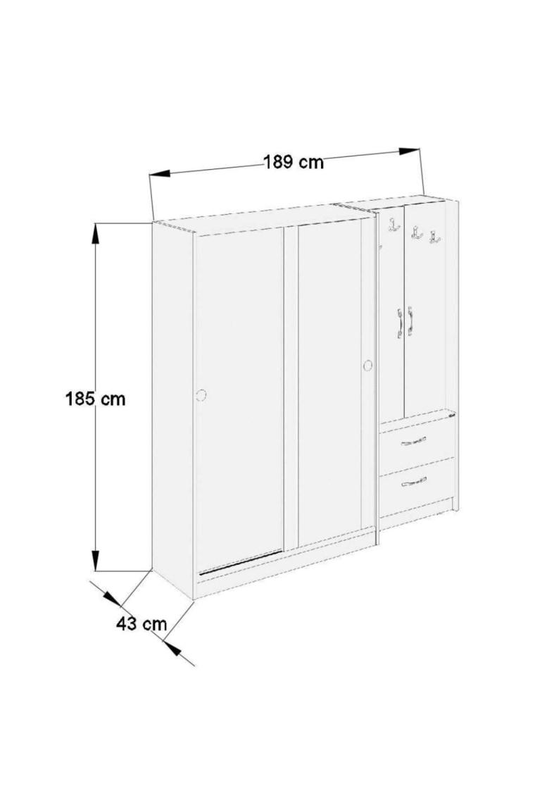 Vm-300348 Beyaz Vestiyer Portmanto