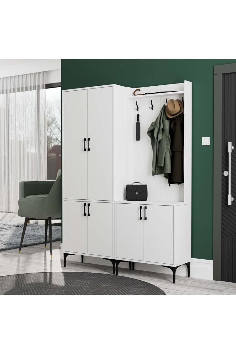 Mezza Set 5030-5000 Royal 6 Kapaklı 9 Askılı Portmanto Beyaz