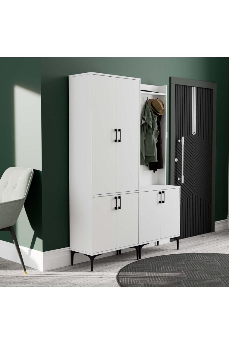 Mezza Set 5030-5000 Royal 6 Kapaklı 9 Askılı Portmanto Beyaz