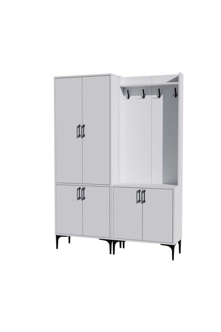 Mezza Set 5030-5000 Royal 6 Kapaklı 9 Askılı Portmanto Beyaz