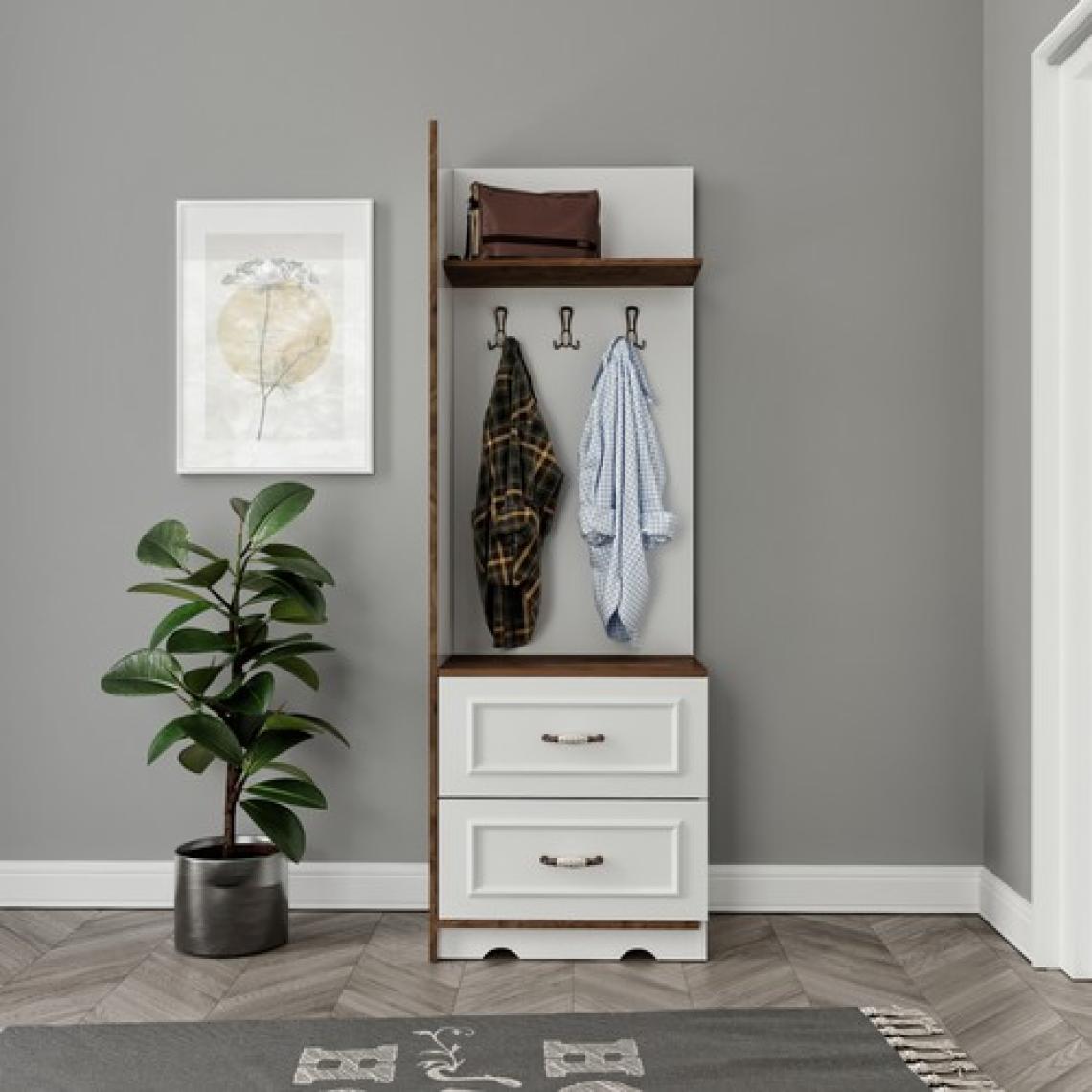 Kzn Home Kartopu Modüler Country Portmanto, Vestiyer, Ayakkabılık Mdf