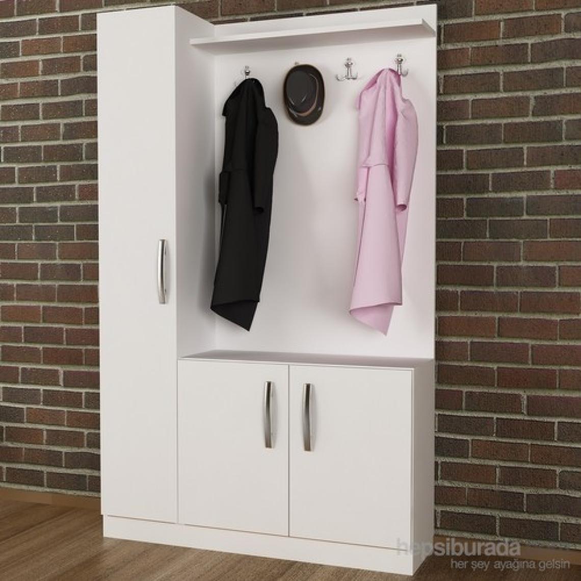 Decorotika Naturel Portmanto Beyaz