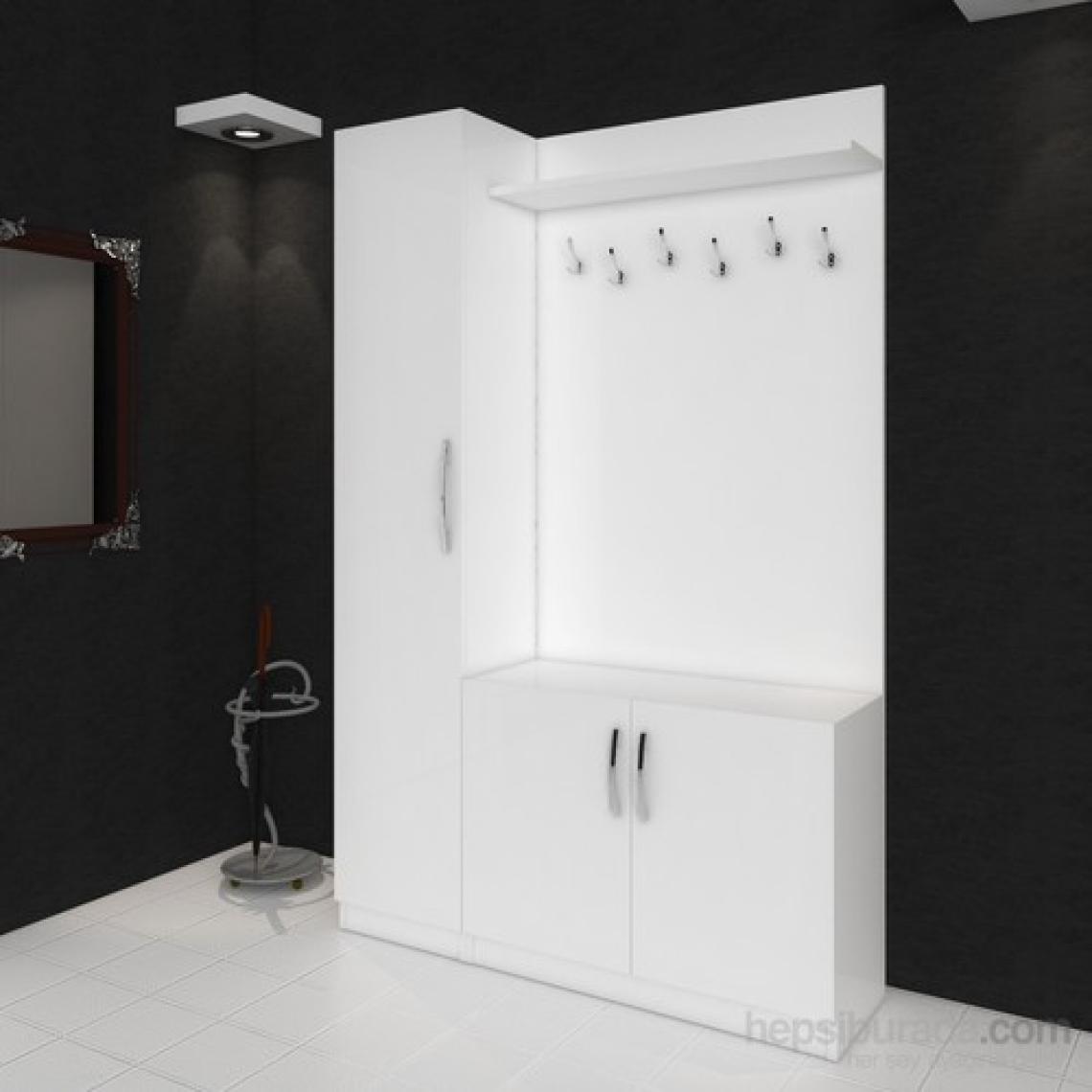 Decorotika Naturel Portmanto Beyaz