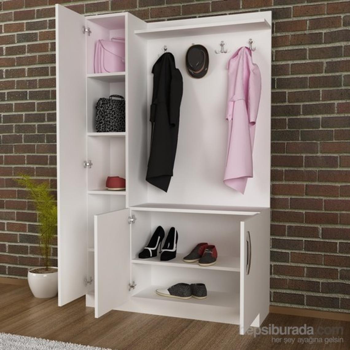 Decorotika Naturel Portmanto Beyaz