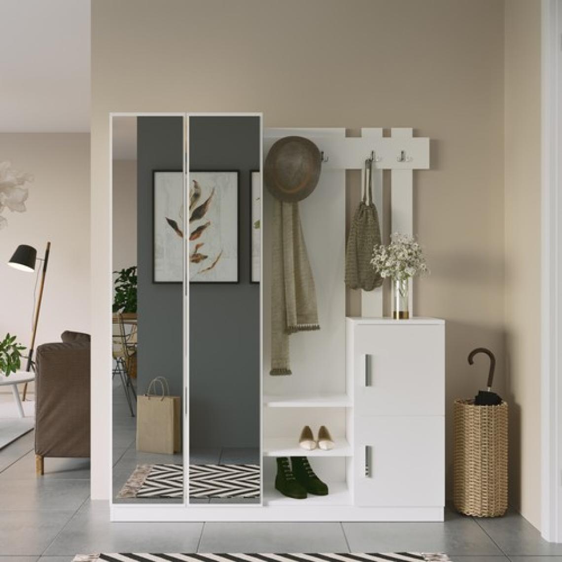 Robin Home Benjamin  Vestiyer Portmanto Ayakkabılık Beyaz