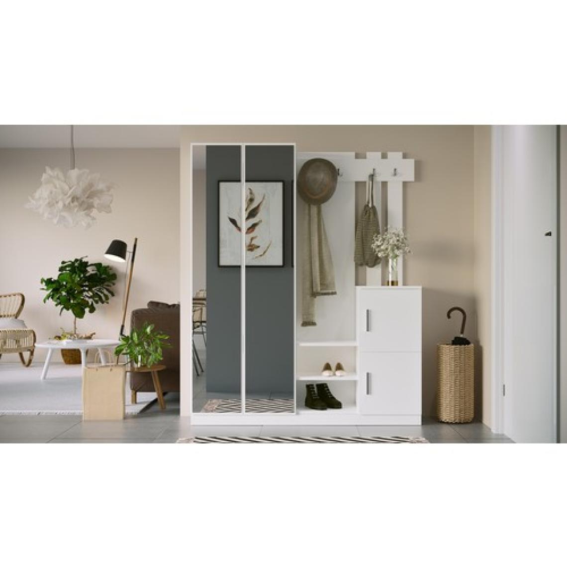 Robin Home Benjamin  Vestiyer Portmanto Ayakkabılık Beyaz