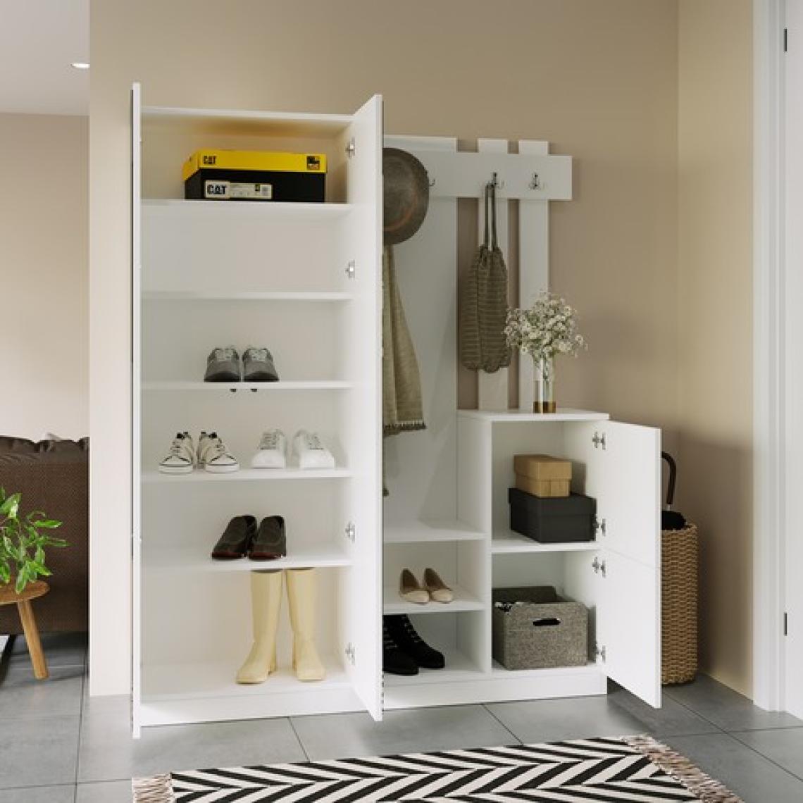 Robin Home Benjamin  Vestiyer Portmanto Ayakkabılık Beyaz