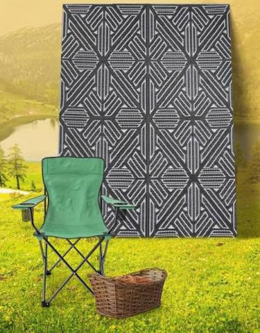 Savana 8814 Plaj Kamp Piknik Bahçe Halısı Balkon Teras Hasır Mat Savan Halı180x270