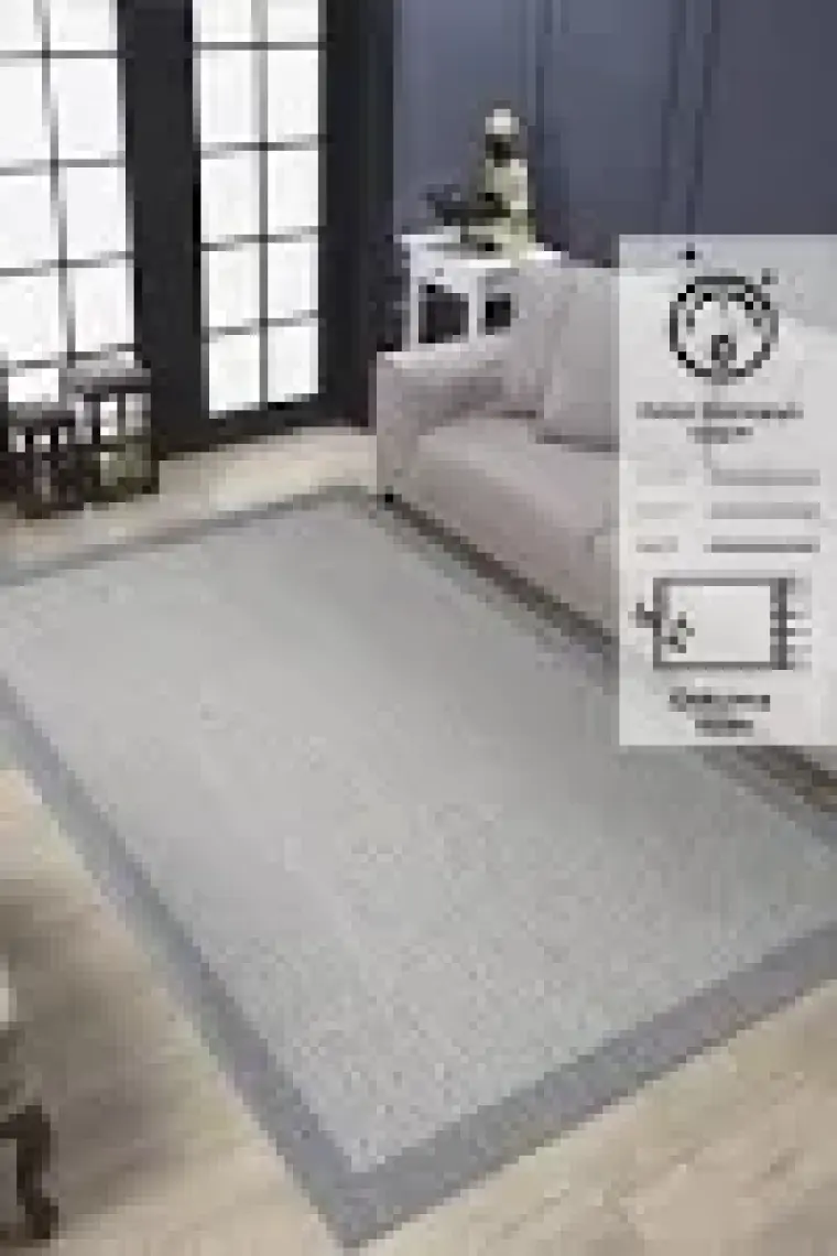Konfor Sisalux 3092 Gri Jüt Tabanlı Modern Dokuma Kilim Sisal Hasır Halı80x300