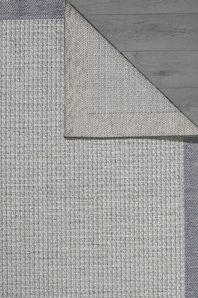 Konfor Sisalux 3092 Gri Jüt Tabanlı Modern Dokuma Kilim Sisal Hasır Halı80x300