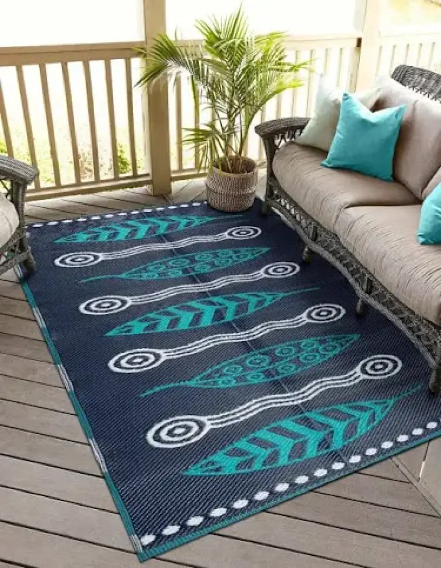 Savana 8809 Plaj Kamp Piknik Bahçe Halısı Balkon Teras Hasır Mat Savan Halı90x180