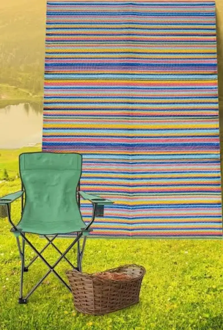 Konfor Halı Savana 8802 Plaj Kamp Piknik Bahçe Halısı Balkon Teras Hasır Mat Savan Halı 180 x 270 cm