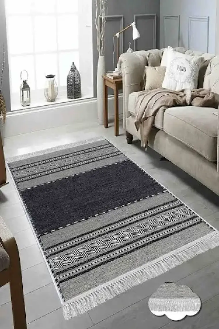 Homefesto Şönil Dokuma Kilim Dekoratif Özel Tasarım Dokuma Taban Yıkanabilir Kilim
