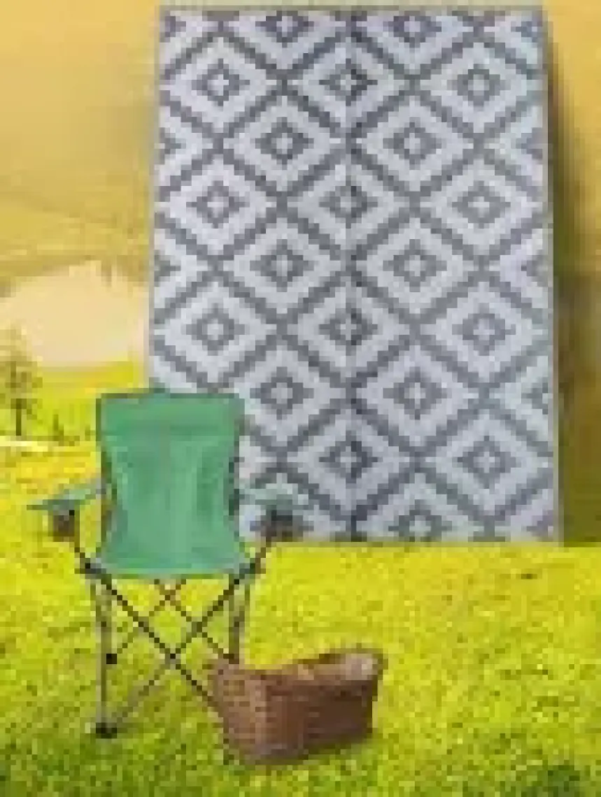 Savana 8805 Plaj Kamp Piknik Bahçe Halısı Balkon Teras Hasır Mat Savan Halı150x210