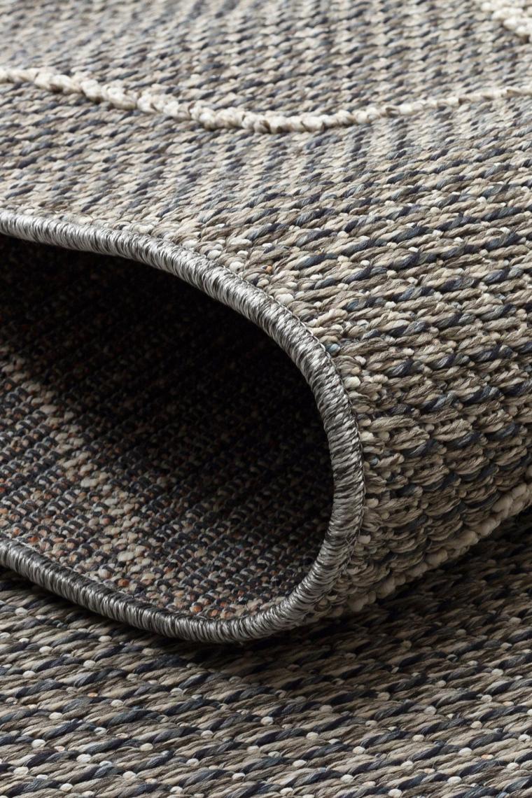 Eko Halı Soho Sh 02 Grey Gri Hav Vermez Etnik Örgü Ince Halı Kilim 200 x 290 cm
