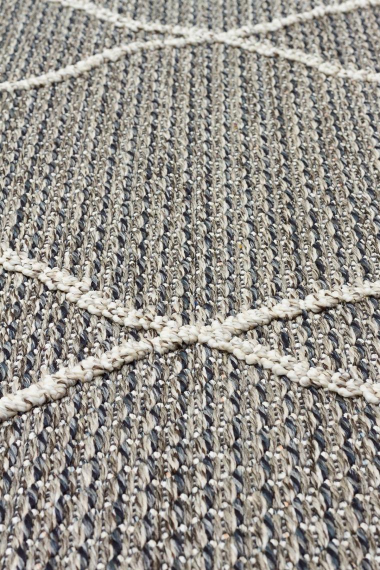 Eko Halı Soho Sh 02 Grey Gri Hav Vermez Etnik Örgü Ince Halı Kilim 200 x 290 cm